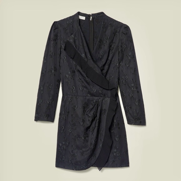 Sandro Walls Faux-Wrap Mini Dress - Picture 10 of 14